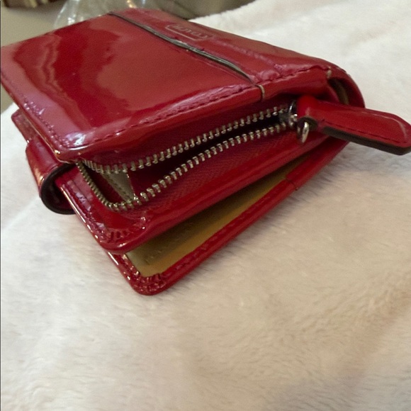 Coach Glossy Cherry Red Wallet - Picture 7 of 9